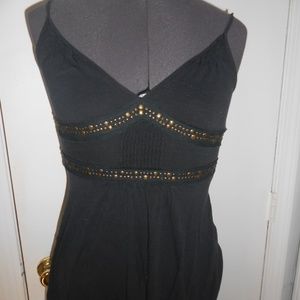 EXPRESS Black Empire Baby doll beaded tank top -m